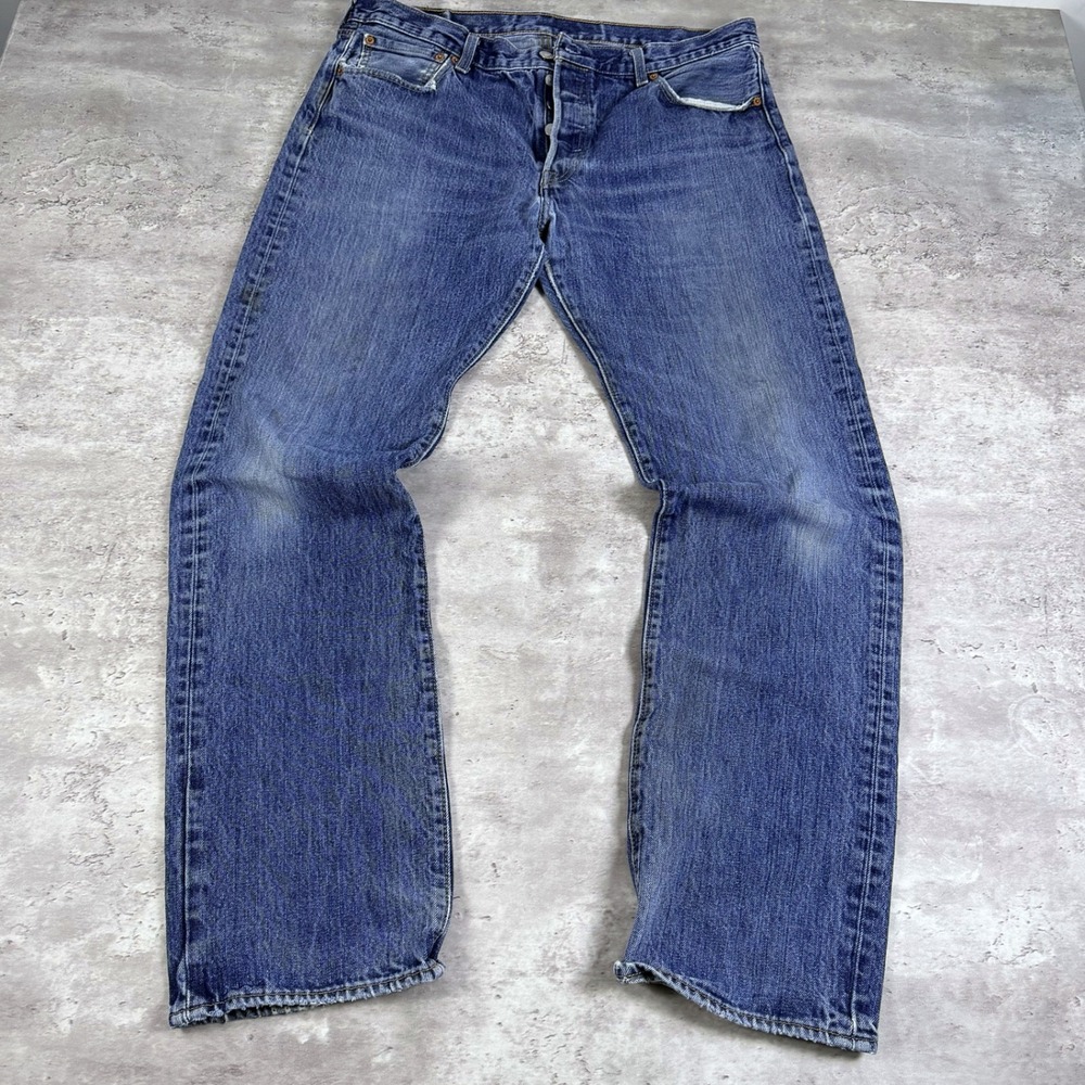vintage levis 501 jeans washed mens 36x34